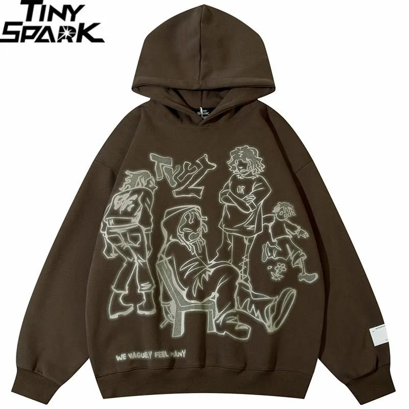 Men's Pink Cartoon Graphic Hoodie