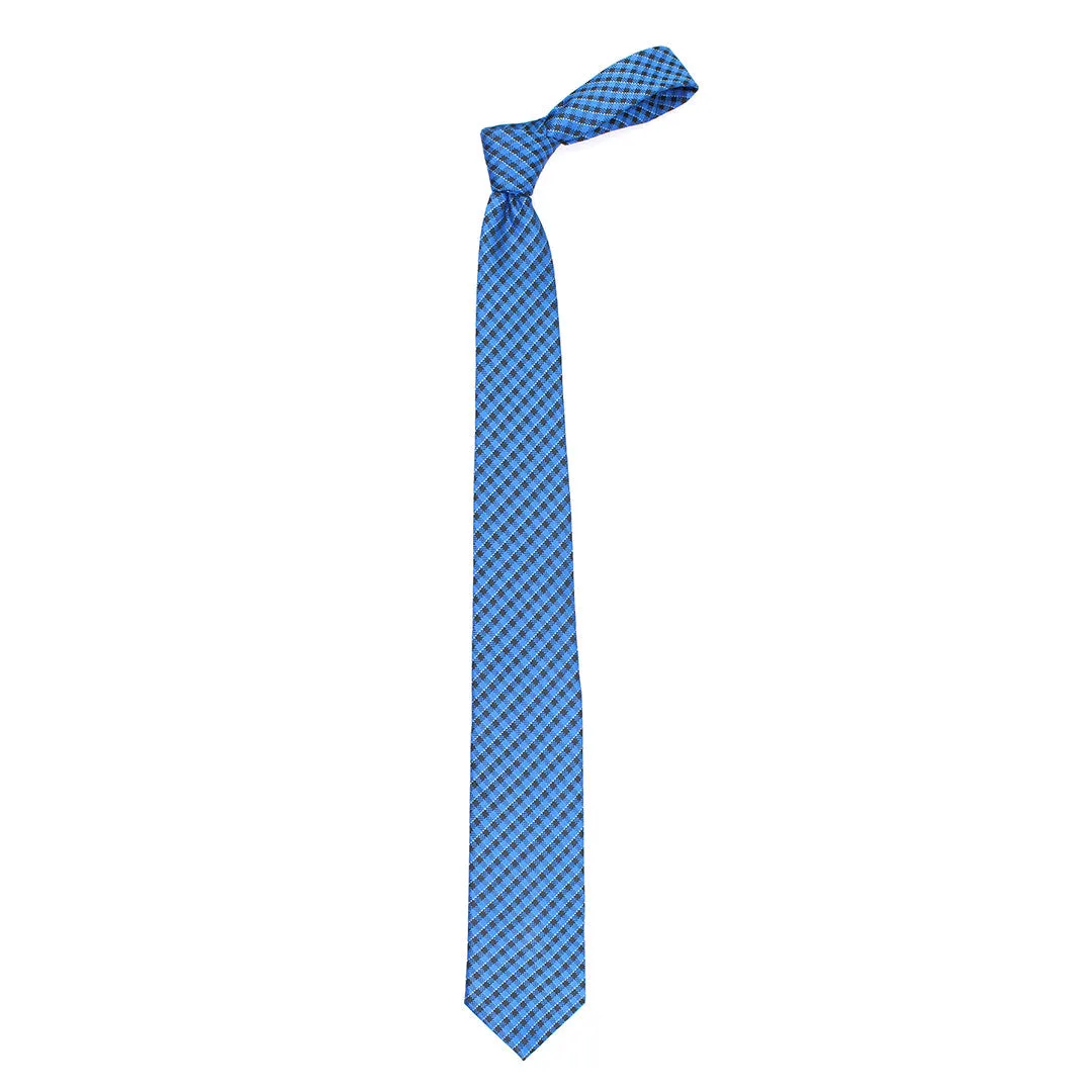 Peluche Decorous Blue Neck Tie & Pocket Square Set for Men