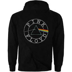 Pink Floyd Unisex Zipped Hoodie: Circle Logo (Back Print)