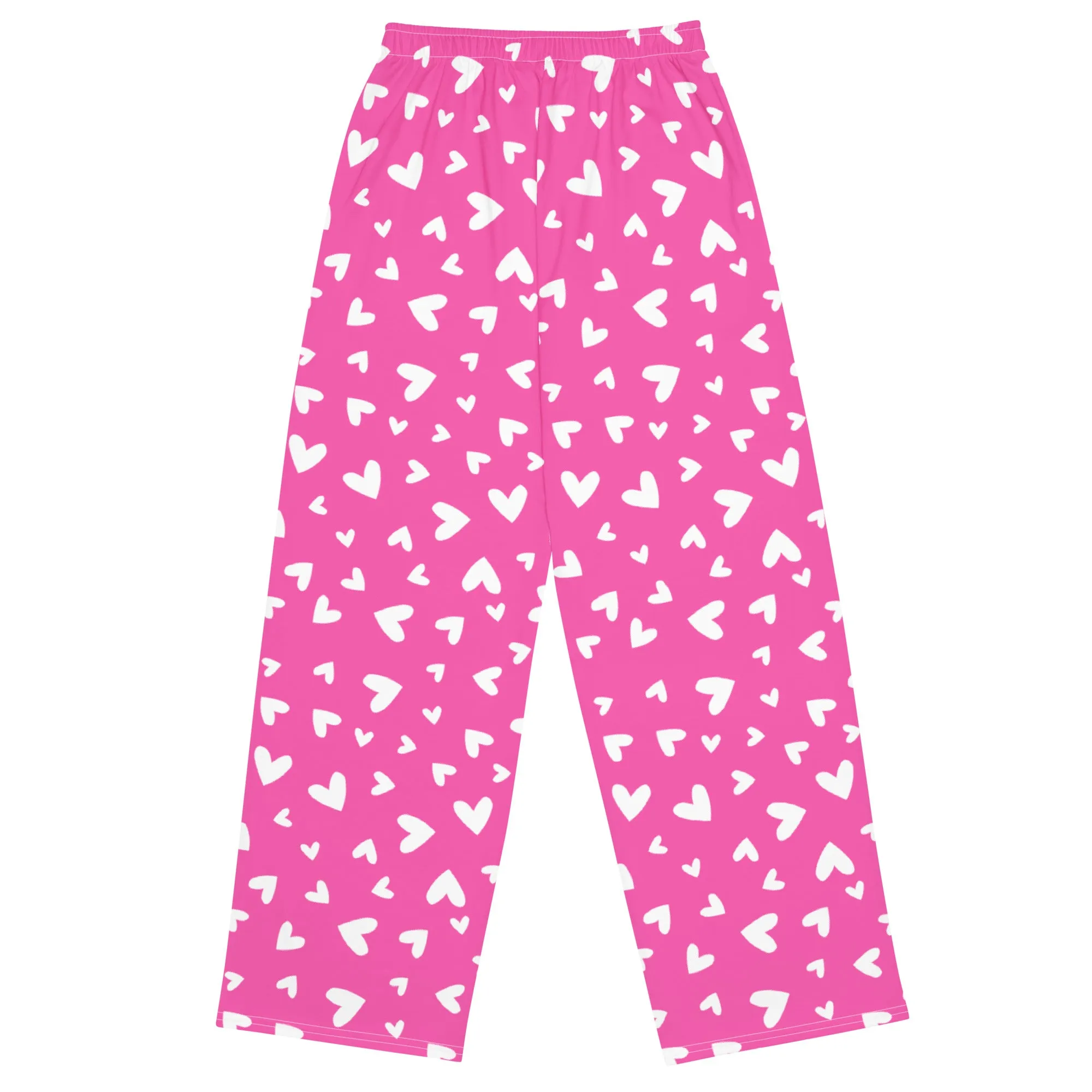 Pink Hearts Wide-leg Pants/Trousers