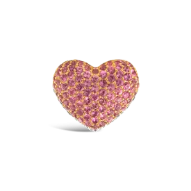 Pink Sapphire & Diamond Heart Pendant