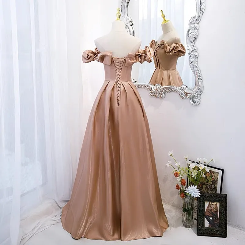 Princess Champagne Ball Gown Prom Dress