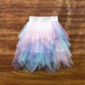 Rainbow Puffy Mesh Skirt