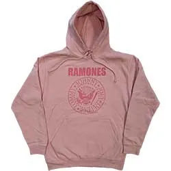 Ramones Unisex Pullover Hoodie: Pink Hey Ho Seal (Back Print)