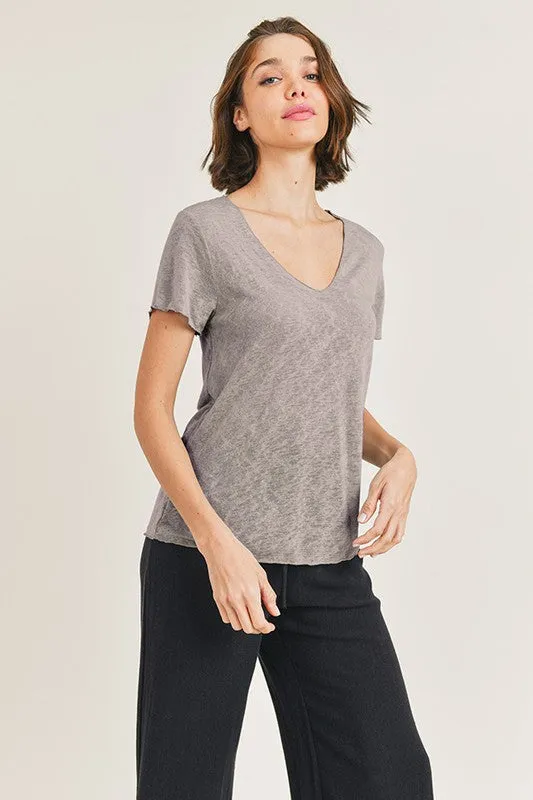 Slub Scoop Neck T-Shirt