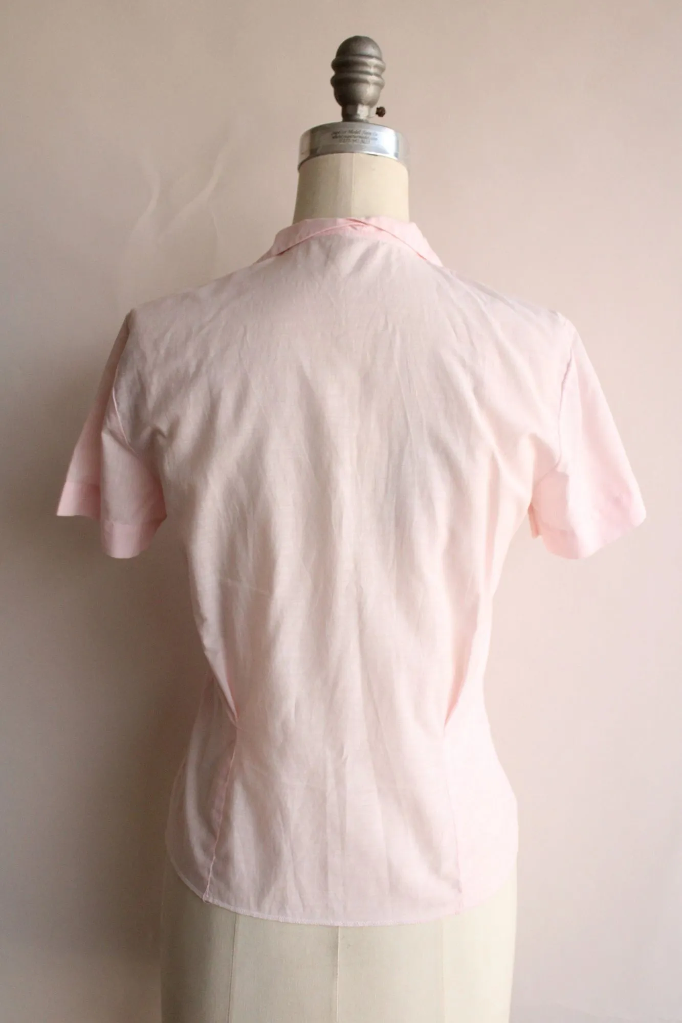 Vintage 1950s Lady Elizabeth Pink Cotton Blouse