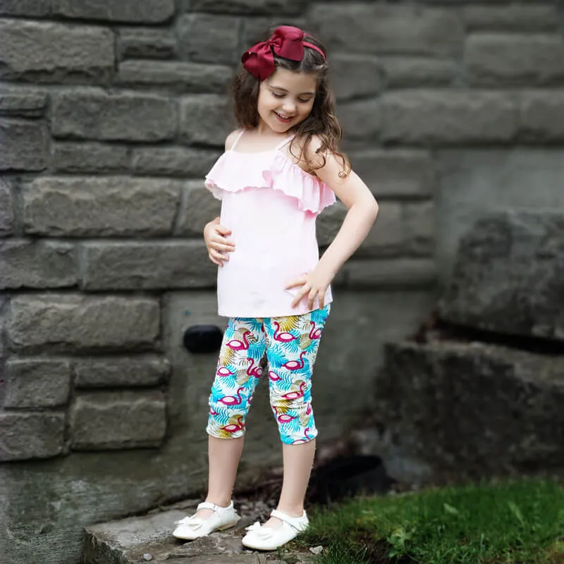 Waldo's Flamingos - Girls Reversible Capri