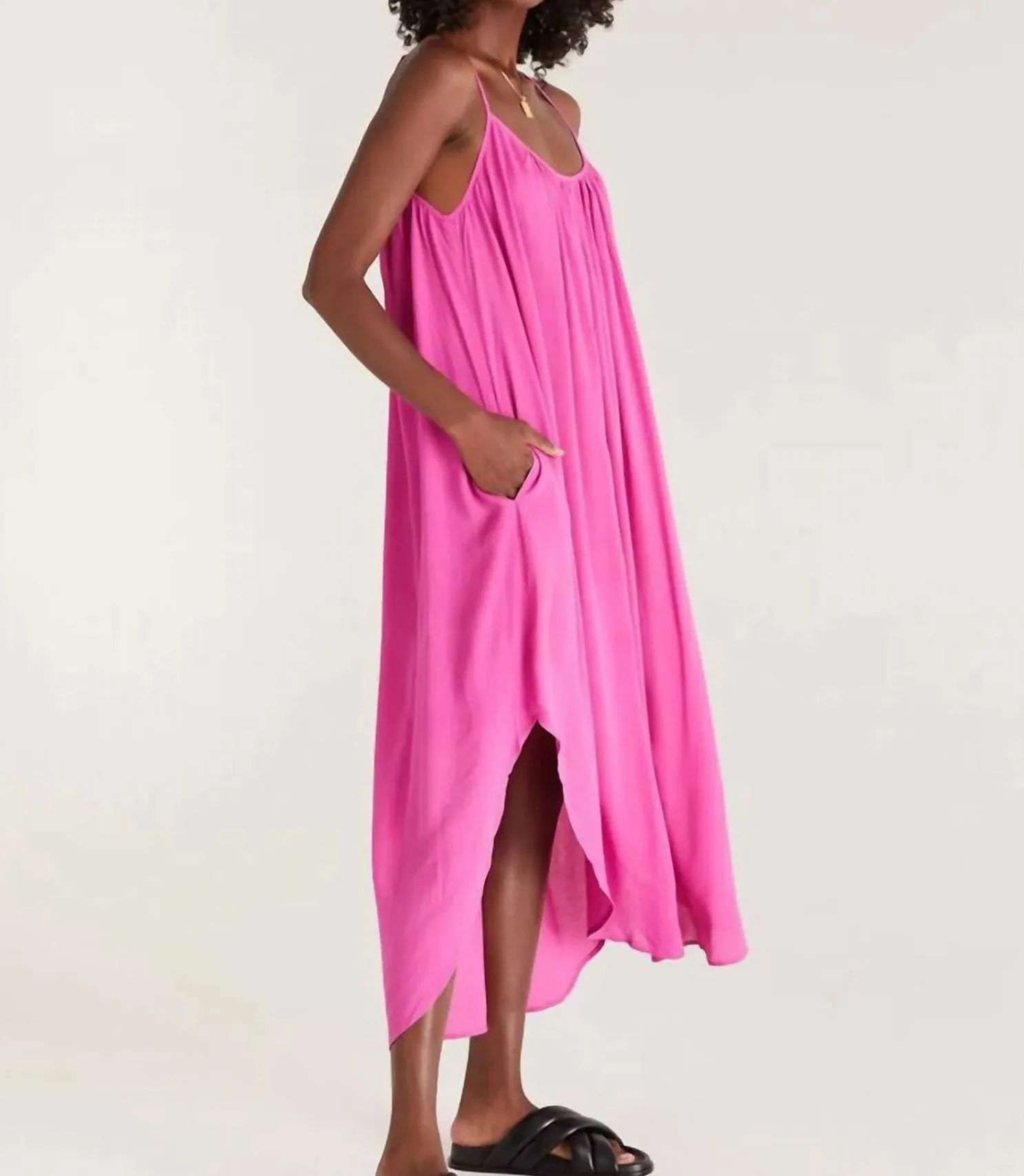 Z Supply Tiana Crinkle Midi Dress - Final Sale 50% off in cart