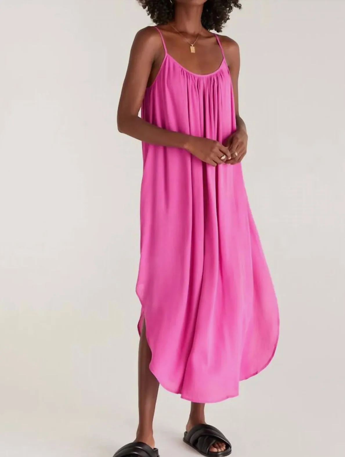 Z Supply Tiana Crinkle Midi Dress - Final Sale 50% off in cart